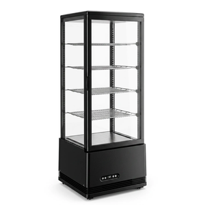 Witryna chłodnicza nastawna czarna z oświetleniem 4xLED, 98 l, 452x406x1116 mm | TECHNICA, Cold Line Air