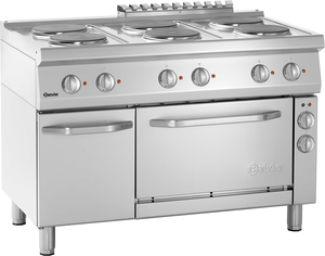 Kuchnia elektryczna 6-płytowa z piekarnikiem elektrycznym, 1200x700x850 mm | BARTSCHER, 286247