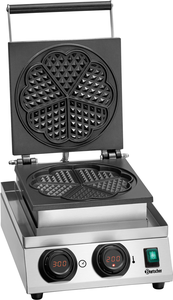 Gofrownica z płytą grzewczą z aluminium w kształcie serca, 299x470x224 mm | BARTSCHER, 370270