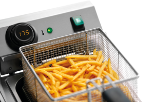 Frytownica elektryczna dwukomorowa, 18 l z kranem spustowym, nastolna, 6,6 kW, 230 V, 561x640x386 mm | BARTSCHER, MDI Snack IV Plus