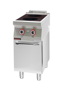 Kuchnia indukcyjna 2x3,5 kW na podstawie szafkowej zamkniętej, 400x700x900 mm | KROMET, 700.KE-2i/400.S.D