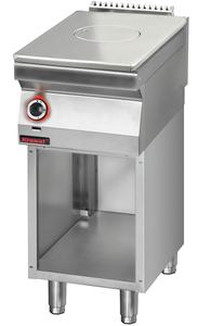 Kuchnia gazowa z płytą grzewczą 400 mm na podstawie szafkowej otwartej, 400x700x900 mm | KROMET, 700.KG/I-400.S