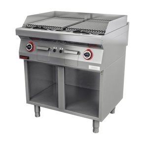 Grill lawowy 14 kW na podstawie szafkowej otwartej, 800x700x900 mm | KROMET, 700.OGL-800.S