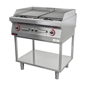 Grill lawowy 14 kW na podstawie szkieletowej, 800x700x900 mm | KROMET, 700.OGL-800.T