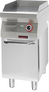 Płyta grillowa gładka chromowana 400 mm, 4,8 kW na podstawie szafkowej zamkniętej, 400x700x900 mm | KROMET, 700.PBE-400G.S.D