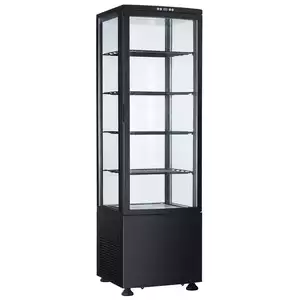Witryna chłodnicza pionowa czarna z oświetleniem 4xLED, 235 l, 515x485x1690 mm | TECHNICA, Cold Line