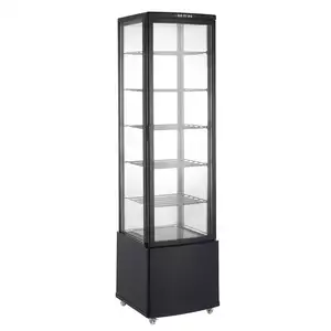 Witryna chłodnicza pionowa czarna z oświetleniem 4xLED, 270 l, 556x526x1913 mm | TECHNICA, Cold Line Air