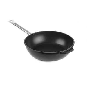 Patelnia głęboka z odlewu aluminium powlekana tytanem o średnicy 280 mm, czarna | HENDI, Profi Line