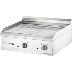 Płyta grillowa elektryczna, chromowana, ryflowana, 8,1 kW, 700x800x250 mm | STALGAST, Linia 700