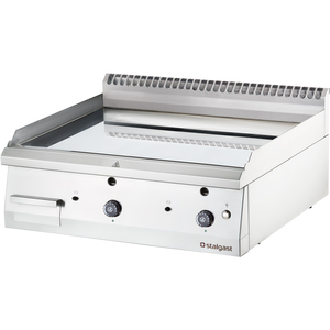Płyta grillowa gazowa, chromowana, gładka, 13 kW, 700x800x250 mm | STALGAST, Linia 700