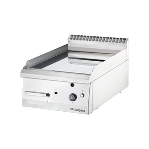 Płyta grillowa gazowa, chromowana, gładka, 6,5 kW, 700x400x250 mm | STALGAST, Linia 700