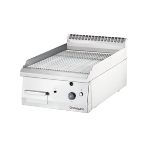 Płyta grillowa gazowa, chromowana, ryflowana, 6,5 kW, 700x400x250 mm | STALGAST, Linia 700