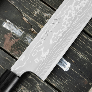 Nóż Kamagata Usuba 180 mm | HIDEO KITAOKA, Shirogami Satin Damascus