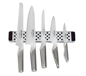 Zestaw 5 noży z listwą magnetyczną 310 mm | GLOBAL, G-4231-SET5