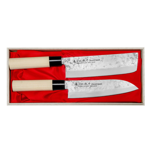 Zestaw nóż Santoku 170 mm i nóż Nakiri 160 mm | SATAKE, Nashiji