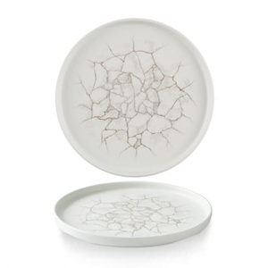 Talerz płytki okrągły z rantem 260 mm | CHURCHILL, Kintsugi Agate Grey
