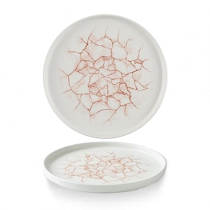 Talerz płytki okrągły z rantem 260 mm | CHURCHILL, Kintsugi Coral