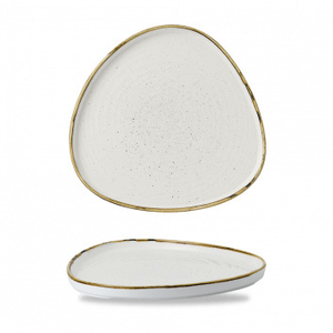 Talerz płaski trójkątny z rantem 260 mm | CHURCHILL, Barley White