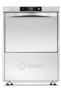 Zmywarka do naczyń, z elektronicznym sterowaniem, z dozownikiem płynu myjącego, pompą spustową i pompą wspomagającą płukanie, kosz: 500x500 mm, 6,65 kW, 600x610x850 mm | GRAFEN, OPTIMA2 500 HR