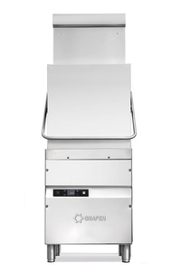 Zmywarka kapturowa, z elektronicznym sterowaniem, z dozownikiem płynu myjącego, pompą spustową i pompą wspomagającą płukanie, kosz: 500x500 mm, 9,9 kW, 720x735x1445/2095 mm | GRAFEN, HT14 OPTIMA2 HR
