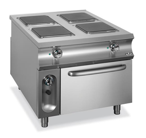 Kuchnia elektryczna 4-płytowa z kwadratowymi płytami z przelotowym piekarnikiem elektrycznym, 23 kW, 900x1100x850 mm | MBM, Domina 1100