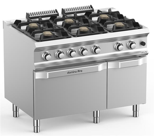 Kuchnia gazowa 6-palnikowa z piekarnikiem gazowym, 48 kW, 1100x730x850 mm | MBM, DominaPro 700