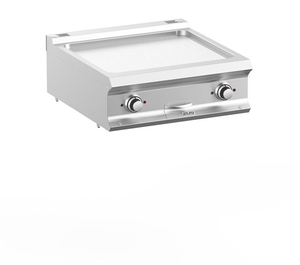 Płyta grillowa elektryczna, ze stali nierdzewnej, ryflowana chromowana, nastawna, 10 kW, 700x730x250 mm | MBM, DominaPro 700