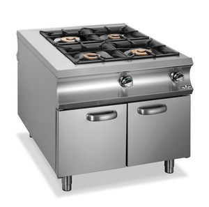 Kuchnia gazowa 4-palnikowa na szafce, 28 kW, 900x1100x850 mm | MBM, Domina 1100