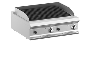 Grill lawowy gazowy podwójny z rusztem żeliwnym nastawny, 15 kW, 700x730x250 mm | MBM, DominaPro 700