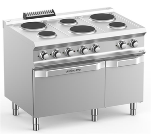 Kuchnia elektryczna 6-płytowa z piekarnikiem elektrycznym, 17,6 kW, 1100x730x850 mm | MBM, DominaPro 700