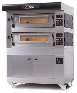 Piec do pizzy 3-komorowy z okapem i bazą, elektryczny, 33 kW, 1170x1940x1360 mm | MORETTI FORNI, P80