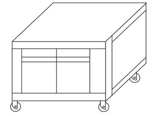 Podstawa z komorą rozrostu na kołach, wysokość 800 mm | MORETTI FORNI, MFP120ASL80