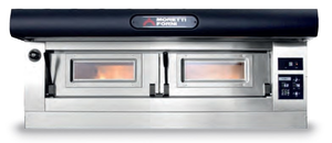 Piec do pizzy 1-komorowy z okapem i bazą, elektryczny, 15,5 kW, 1610x1910x650 mm, 16x pizza 300 mm | MORETTI FORNI, P120