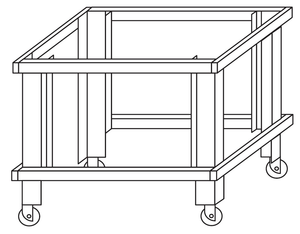 Podstawa na kołach, wysokość 950 mm | MORETTI FORNI, MFP110GAS95