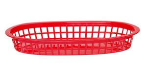Koszyk do pieczywa owalny, 275x175x38 mm, czerwony, 6 szt. | HENDI, 426319