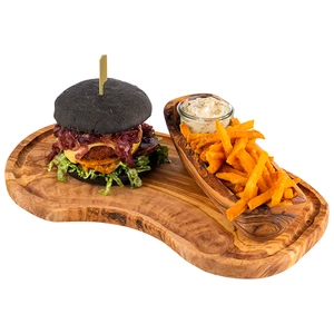 Drewniana deska do serwowania, 395x210x25 mm | APS, Olive