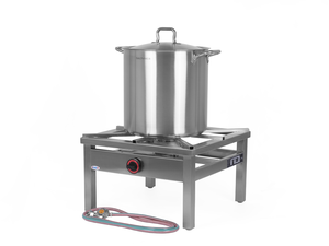 [Zestaw] Taboret gazowy 600x600x350 mm, 7,2 kW + Reduktor z wężem (G30), 2000 mm + Garnek wysoki 50,2 l, 400 mm z pokrywką