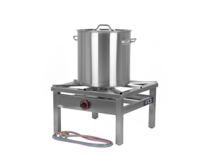 [Zestaw] Taboret gazowy 600x600x350 mm, 7,2 kW + Reduktor z wężem (G30), 2000 mm + Garnek wysoki 50 l, 400 mm z pokrywką