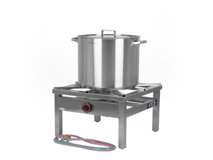 [Zestaw] Taboret gazowy 600x600x350 mm, 7,2 kW + Reduktor z wężem (G30), 2000 mm + Garnek wysoki 57,3 l, 450 mm z pokrywką