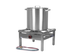 [Zestaw] Taboret gazowy 600x600x350 mm, 9 kW + Reduktor z wężem (G30), 2000 mm + Garnek wysoki 71,6 l, 450 mm z pokrywką