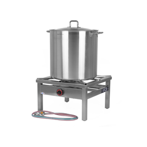 [Zestaw] Taboret gazowy 600x600x350 mm, 7,2 kW + Reduktor z wężem (G30), 2000 mm + Garnek wysoki 98,2, 500 mm z pokrywką