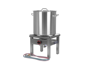 [Zestaw] Taboret gazowy 400x400x350 mm, 6,5 kW + Reduktor z wężem (G30), 2000 mm + Garnek wysoki 50 l, 400 mm z pokrywką