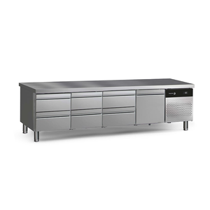 Podstawa chłodnicza z 6 szufladami 1/3 i szufladą 2/3, 377 l, 2242x700x584 mm, 0,224 kW | FAGOR, CCPB-4G T