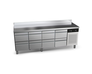 Stół chłodniczy z 8 szufladami, 564 l, 2542x700x850 mm, 0,224 kW | FAGOR, Snack
