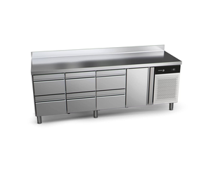 Stół chłodniczy 1-drzwiowy z 6 szufladami, bez agregatu, 564 l, 2242x600x850 mm, 0,03 kW | FAGOR, Snack