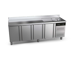 Stół chłodniczy ze zlewem 4-drzwiowy, 564 l, 2542x600x850 mm, 0,224 kW | FAGOR, Snack