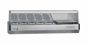 Nadstawka chłodnicza ze szklaną osłoną, 5x GN 1/4, 1342x336x450 mm, 0,1 kW | FAGOR, SP-2G