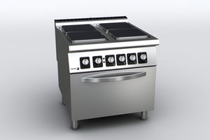 Kuchnia elektryczna z 4 polami grzewczymi, wolnostojąca z piekarnikiem elektrycznym, 22 kW, 800x930x850 mm | FAGOR, Linia 900 Kore