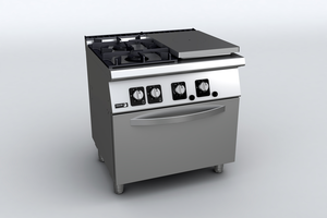 Kuchnia gazowa (G20 - gaz ziemny) 2-palnikowa z płytą grzewczą, wolnostojąca z piekarnikiem gazowym, 27,1 kW, 800x730x850 mm | FAGOR, C-G731-D