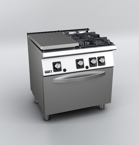 Kuchnia gazowa (G20 - gaz ziemny) 2-palnikowa z płytą grzewczą, wolnostojąca z piekarnikiem gazowym, 27,1 kW, 800x730x850 mm | FAGOR, C-G731-I